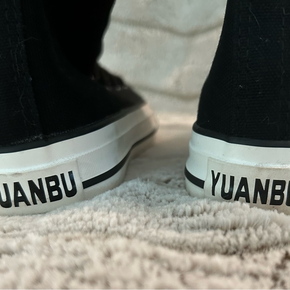 Yuanbu Canvas Women’s Lace Up Mid Calf Sneakers. Sz6 Black. Excellent Condition - Picture 6 of 10